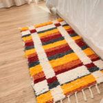 PIE DE CAMA LANA CUADRO MULTICOLOR 130X70