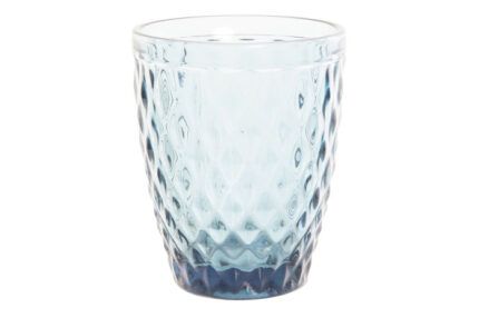 SET 6 VASO CRISTAL RELIEVE AZUL
