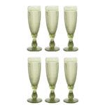 COPA SET 6 CRISTAL 150ML, GRABADO VERDE