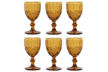COPA SET 6 CRISTAL RELIEVE AMBAR