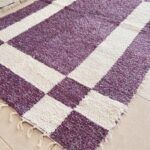 PIE DE CAMA LANA CUADRO MORADO 130X70