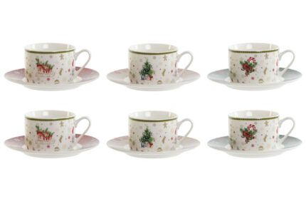 CAFE SET 6 PORCELANA ROJO
