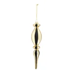 Conos de vidrio para colgar en Navidad Negro, dorado