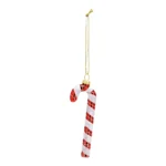 Colgador de bastones de caramelo de Navidad de vidrio rojo
