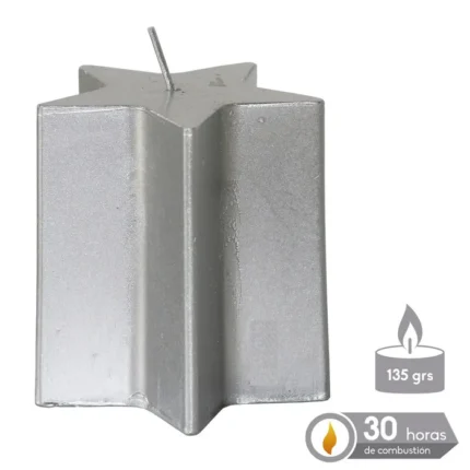 VELA ESTRELLA PLATA NAVIDAD
