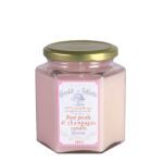 Vela de cera vegetal en tarro de confitura clásico con aroma a ROSA & CHAMPAGNE