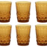 VASO SET 6 CRISTAL RELIEVE AMBAR