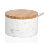 Azucarero de cocina de mármol blanco