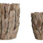 SET 2 MACETERO MADERA PAULOWNIA