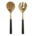 CUBIERTOS SET 2 INOX ACACIA  DORADO