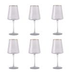 COPA SET 6 CRISTAL 400ML RAYADO