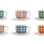 SET 6 CAFE  PORCELANA VICHY CUADRO