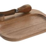 TABLA CORTAR QUESO SET 2 ACACIA INOX
