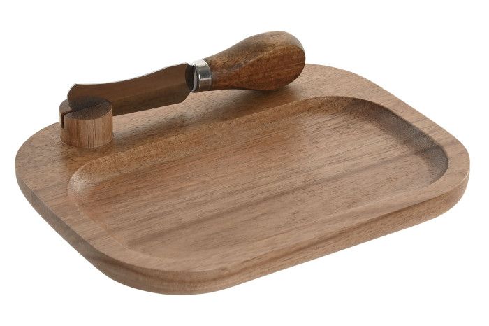 PC-220463_1 TABLA CORTAR QUESO SET 2 ACACIA INOX - Imagen 1
