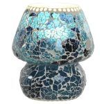 LAMPARA SOBREMESA CRISTAL CRAQUELADO AZUL