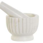 MORTERO MARMOL CON MAZO NATURAL BLANCO