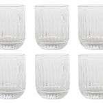 VASO SET 6 CRISTAL 75ML RAYADO