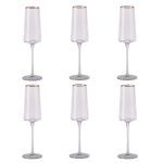 COPA SET 6 CRISTAL 400ML RAYADO