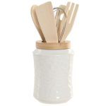 UTENSILIOS SET 6 PORCELANA BAMBU RELIEVE