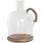 CENTRO MESA CRISTAL PAULOWNIA 26X23X33 BOTELLA