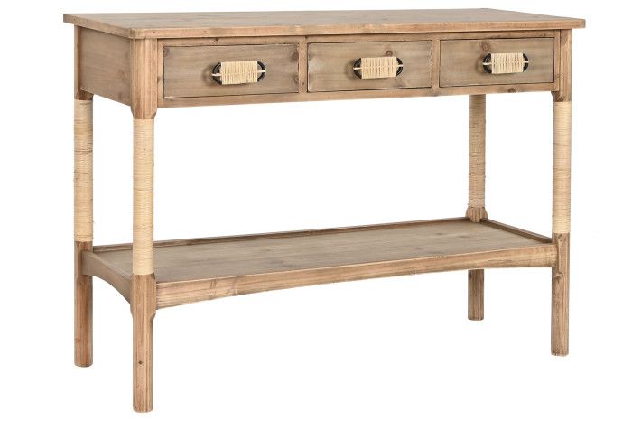 MB-209204_1 CONSOLA ABETO CUERDA 110X40X79,5 NATURAL - Imagen 1