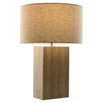 LAMPARA SOBREMESA MARMOL ALGODON 40X40X59 BEIGE