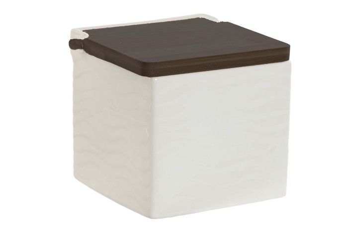 PC-223132 SALERO PORCELANA BAMBU 13X12X12,5 BLANCO - Imagen 1