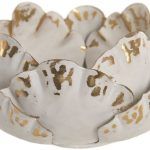 PORTAVELA METAL FLOR ENVEJECIDO BLANCO