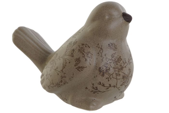 LD-209133 FIGURA GRES PAJARO MATE MARRON - Imagen 1