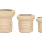 MACETERO SET 3 FIBRA  NATURAL MARRON CLARO