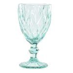 SET 6 COPA CRISTAL 325ML, GRABADO TURQUESA