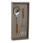 CUBIERTOS SET 2 INOX ACACIA NATURAL