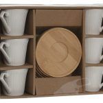 CAFE SET 6 PORCELANA BAMBU 90ML BLANCO