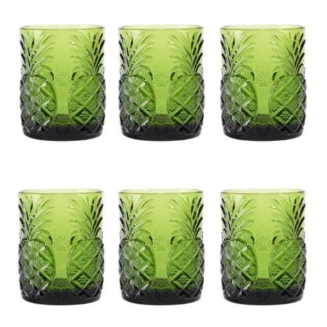 PC-218880 VASO SET 6 CRISTAL 300ML PIÑAS - Imagen 1