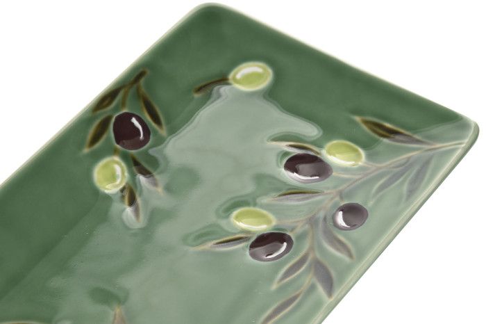 PC-223365 BANDEJA GRES OLIVO RELIEVE VERDE OSCURO - Imagen 1