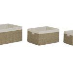 CESTA SET 3 SEAGRASS ALGODON NATURAL