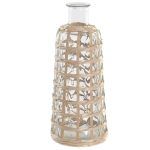 JARRÓN CRISTAL MIMBRE 13X13X30 NATURAL