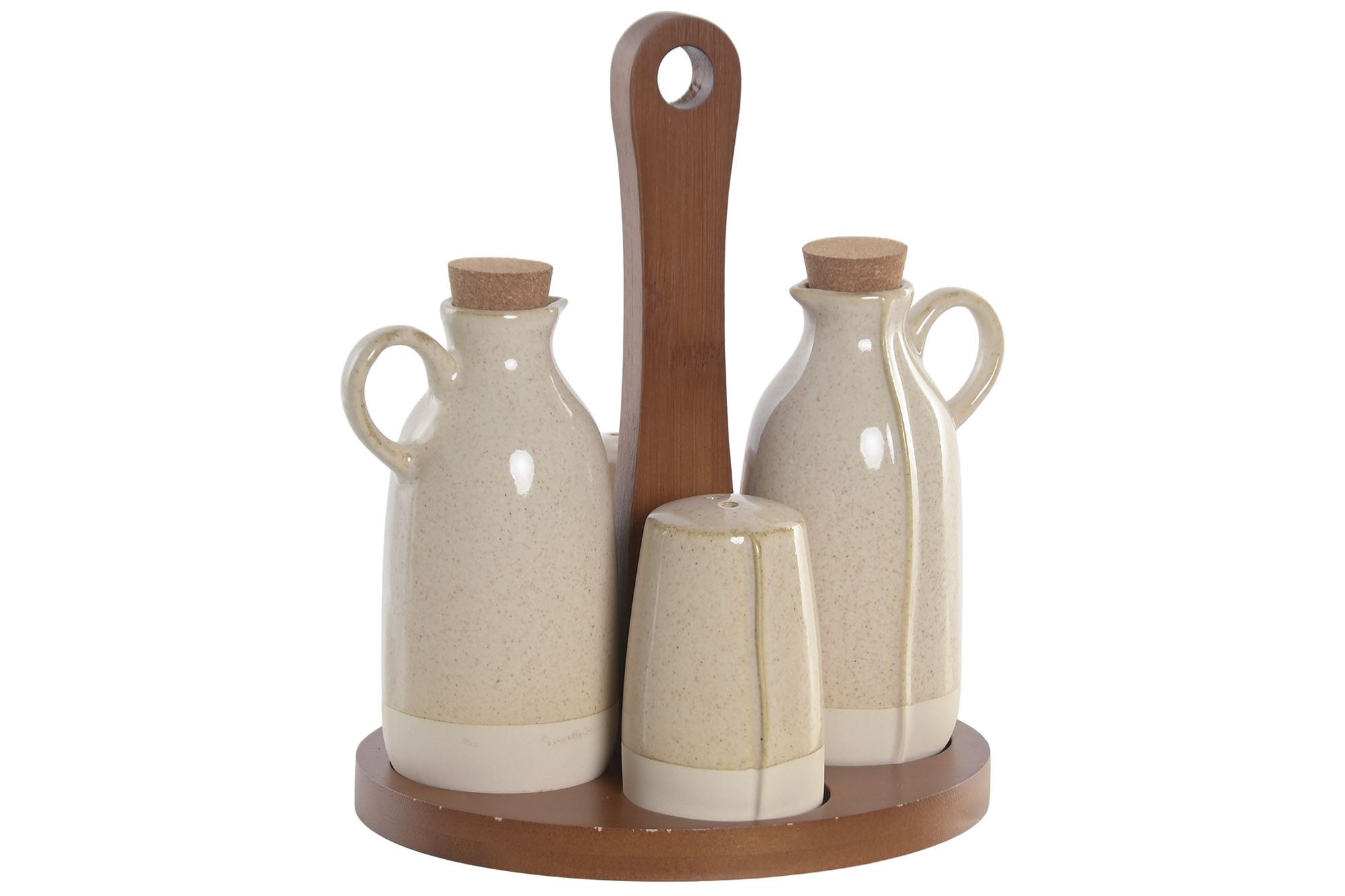 PC-228350 ACEITERA VINAGRERA SET 4 GRES ACACIA - Imagen 1