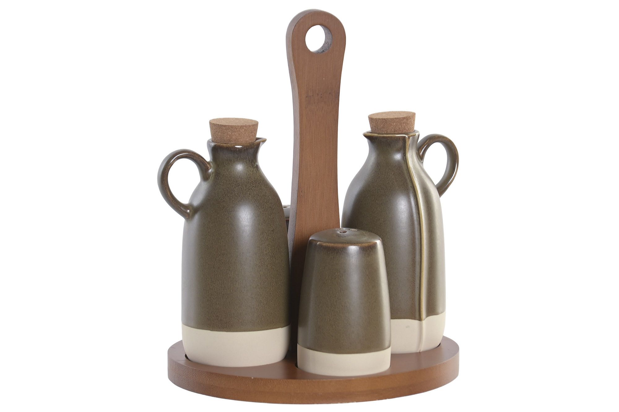 PC-228356 ACEITERA VINAGRERA SET 4 GRES ACACIA - Imagen 1