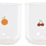VASO BOROSILICATO 380ML. FRUTA 2 SURT.