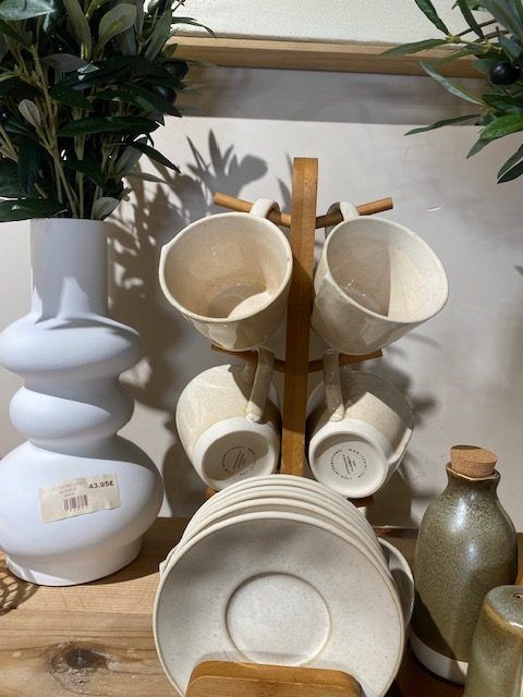 IMG_3515 CAFE SET 6 GRES ACACIA 20X17X35 150ML. BEIGE - Imagen 1