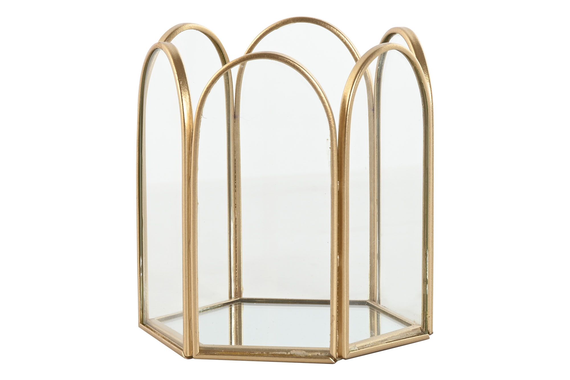 LD-216266 JOYERO CRISTAL DORADO CATALINA 9.2X8.2X9.5 - Imagen 1