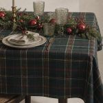 MANTEL CUADROS 250X140CM VERDE